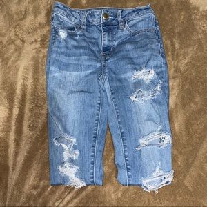 American Eagle High Rise Ripped Jeans